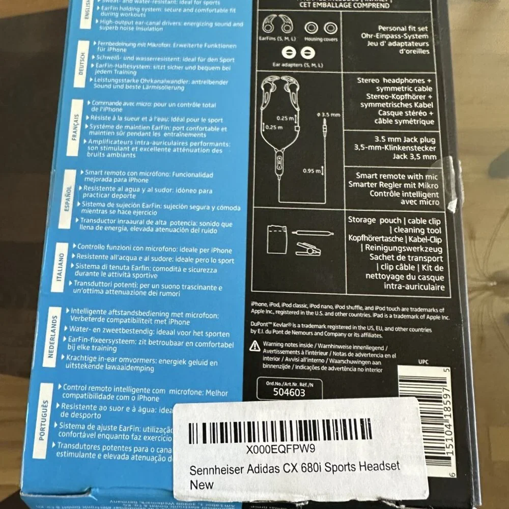 Sennheiser in-ear Adidas sports headphones - brand new - never used